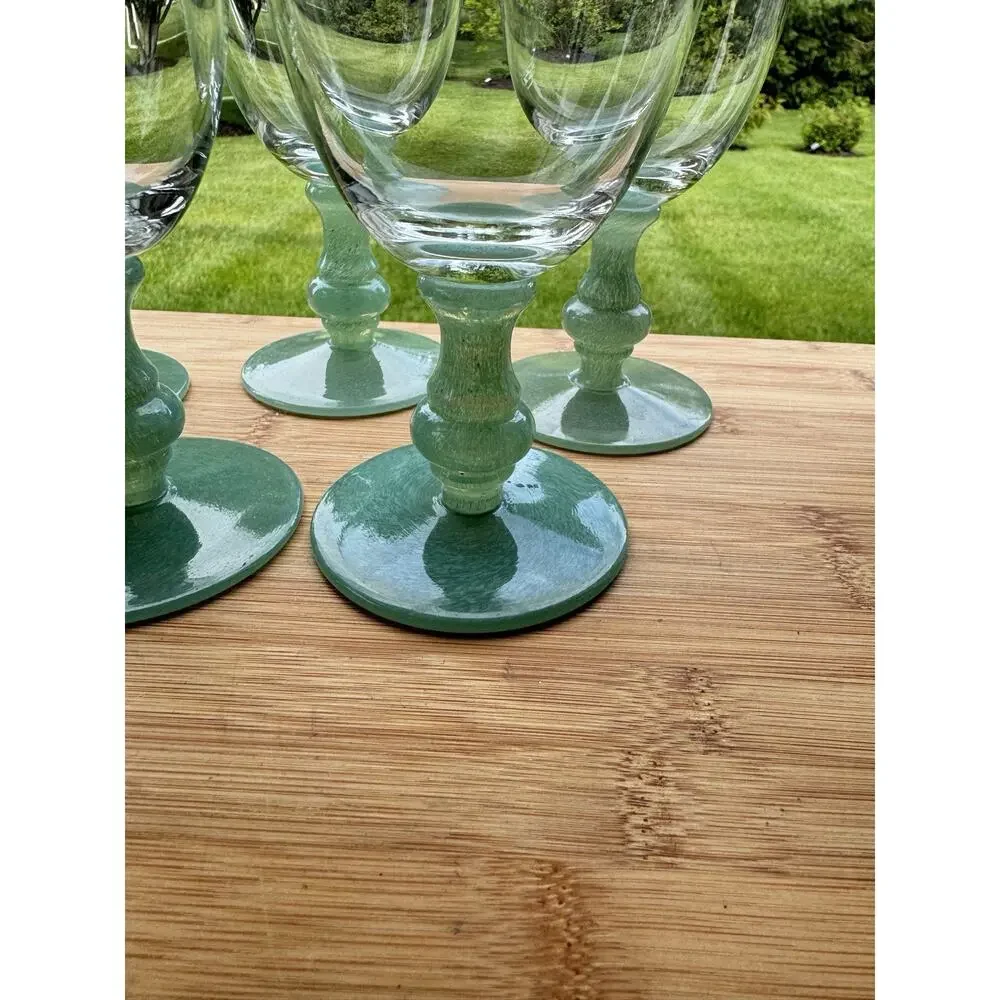 Villeroy & Boch Isabelle Green Dark Jade 12 Oz Water Goblets~set Of 5